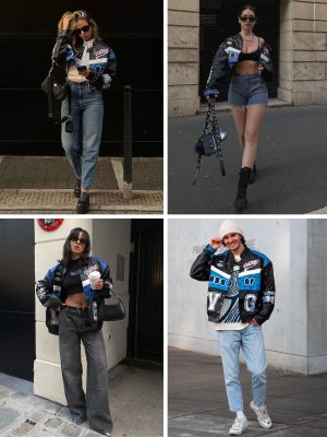 Men's Motorcycle Jacket Moto Bomber Lightweight Varsity Jacket Women Vintage Coats