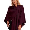 Womens Elegant Cross Front Shawl Wraps Knitted Ponchos Cape Light Weight Poncho Sweater Soft Warm Travel Wraps
