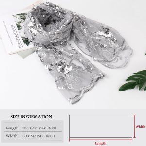 Sequin Floral Shawls and Wraps for Evening Dresses,Women sparkly Sheer Mesh Wedding Shawls for Evening Party