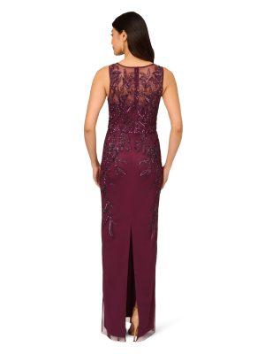 Women's Beaded Column Long Dress