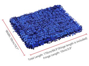 Elerevyo Women Sequin Shawls and Wraps for Evening Dresses, Fringed Sparkly Dressy Scarf for Wedding Party