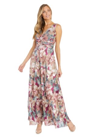 Women's Metallic Floral Formal Dress