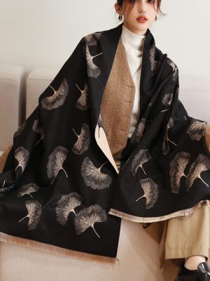 Fashion Large Scarf Winter Pashmina Shawls & Wraps for Women Extra Soft Cashmere Feel Throw Womens Cold Scarfs