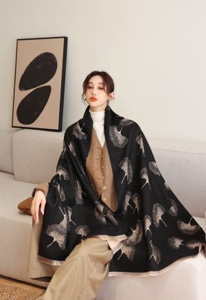 Fashion Large Scarf Winter Pashmina Shawls & Wraps for Women Extra Soft Cashmere Feel Throw Womens Cold Scarfs