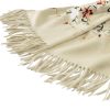 Women's Embroidered Tassel Long Shawl Oversize Scarf Wraps for Women