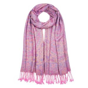 Paisley Pashmina Shawls and Wraps for Women Reversible Jacquard Festival Rave Pashmina Scarves with Fringe Vintage
