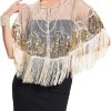 Women's 1920s Shawl Wraps,Sequin Beaded Flapper Evening Shawls for women formal/Party/Wedding/Formal/Harlem night