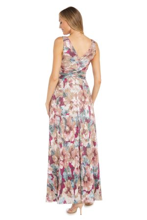 Women's Metallic Floral Formal Dress