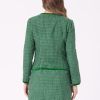 Business Suit Set for Women's 2 Piece Outfits Plaid Tweed Easter Short Blazer Jacket and Skirt Sets