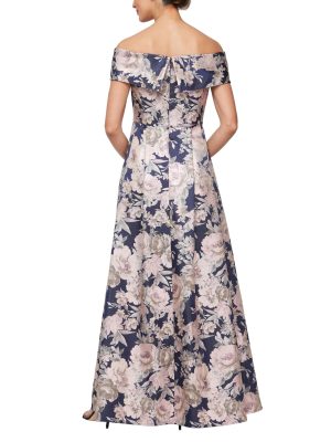 Women's Formal Long Ballgown Mother of The Bride Dress with Pockets