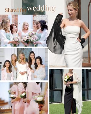 Chiffon Shawl Wraps for Women Evening Dresses Soft Scarf Formal Wedding Bridal Scarves