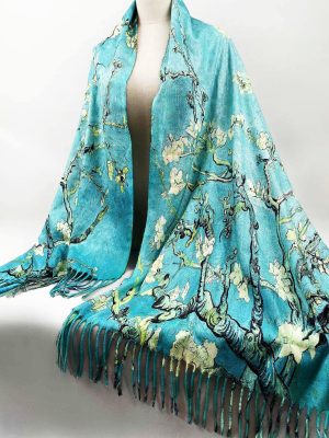 Reversible Soft Cashmere Feel Scarf Large Shawl Wrap Double-side Art Print Warm Pashmina Klimt Van Gogh Gifts