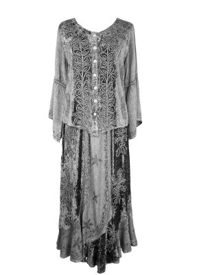 Women's 2025 Summer Winter Rayon Velvet Vintage Boho Embroidered High Waist Maxi Skirt - Long Skirts for Women