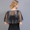 ZLTdream 1920s Shawl Sequin Lace Evening Cape Flapper Cover Up Bridal Shawl for Dress Party Wedding Halloween Harlem night